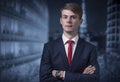 Confident stylish young man in a business suit Royalty Free Stock Photo