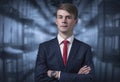 Confident stylish young man in a business suit Royalty Free Stock Photo