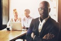 Confident succesful black business man Royalty Free Stock Photo