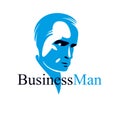 Confident successful businessman handsome man business person vector logo or illustration realistic