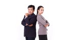 Confident, successful pair of senior management team, boss with Royalty Free Stock Photo