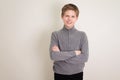 Confident teen boy portrait with arms crossed Royalty Free Stock Photo