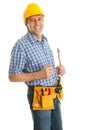 Confident worker with hammer Royalty Free Stock Photo