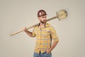 Confident worker. mature builder in shirt. unshaven man on construction site. handsome building worker in hard hat