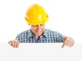 Confident worker presenting empty board Royalty Free Stock Photo