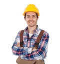 Confident worker wearing hard hat Royalty Free Stock Photo