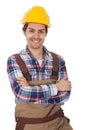 Confident worker wearing hard hat Royalty Free Stock Photo