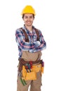 Confident worker wearing toolbelt Royalty Free Stock Photo