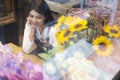 Confident Young Business Owner Flower Shop Store. Royalty Free Stock Photo