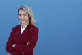 Confident young businesswoman wearing formal classic blazer