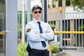 Security Guard Standing Arm Crossed Royalty Free Stock Photo