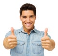 Confident Young Man Gesturing Thumbs Up