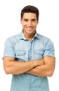 Confident Young Man Standing Arms Crossed Royalty Free Stock Photo