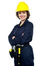Confident young woman in jumpsuit Royalty Free Stock Photo