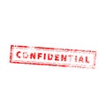 Confidential bright red vintage grunge stamp on white Royalty Free Stock Photo