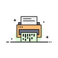 Confidential, Data, Delete, Document, File, Information, Shredder  Business Flat Line Filled Icon Vector Banner Template Royalty Free Stock Photo