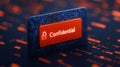 Confidential file folder with padlock symbol, representing data security
