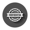 Confidential grunge rubber stamp. Vector illustration with long