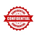 Confidential grunge rubber stamp. Vector illustration on white b