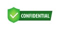 Confidential grunge vector icon. Badge or button for commerce website. Vector stock illustration. Royalty Free Stock Photo