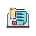 Color illustration icon for Confidential, secret and documents