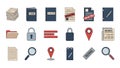 Confidential Information and Investigation Icon Set Royalty Free Stock Photo