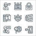 confidential information line icons. linear set. quality vector line set such as secret message, safety, employee, classified,