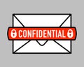 Confidential mail icon with padlock icon on letter Royalty Free Stock Photo