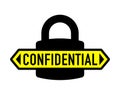 Confidential padlock security vector icon