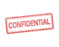 Confidential red stamp for banner design. Isolated background. Sign forbidden. Vector file. Royalty Free Stock Photo