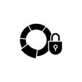 Confidential reports black icon concept. Confidential reports flat vector symbol, sign, illustration. Royalty Free Stock Photo