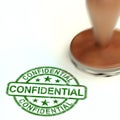 Confidential stamp concept for certifying documents as top secret - 3d illustration Royalty Free Stock Photo