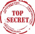 Red confidential top secret seal stamp