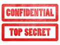 confidential and top secret stamp. Royalty Free Stock Photo