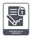 confidentiality agreement icon in trendy design style. confidentiality agreement icon isolated on white background.