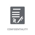 Confidentiality agreement icon. Trendy Confidentiality agreement