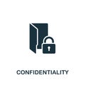 Confidentiality icon. Monochrome simple Business Intelligence icon for templates, web design and infographics
