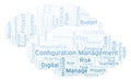 Configuration Management word cloud, made with text only. Royalty Free Stock Photo