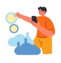 Configuration and settings of cloud storage vector Royalty Free Stock Photo