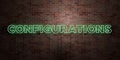 CONFIGURATIONS - fluorescent Neon tube Sign on brickwork - Front view - 3D rendered royalty free stock picture