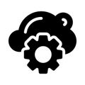 Configure cloud vector glyph flat icon Royalty Free Stock Photo