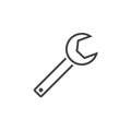 Configure wrench line icon, spanner outline logo illustra