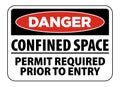 Danger confined space, permit required, do not enter sign warning vector eps10 Royalty Free Stock Photo