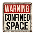 Confined space vintage rusty metal sign Royalty Free Stock Photo