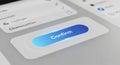 Confirm Button on a Mobile App Interface Royalty Free Stock Photo