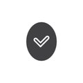 Confirm button vector icon