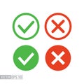 Confirm and deny flat icon. Vector logo for web design, mobile and infographics