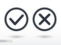 Confirm and deny flat icon. Vector logo for web design, mobile and infographics Royalty Free Stock Photo