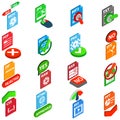 Confirm icons set, isometric style Royalty Free Stock Photo