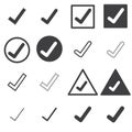 Confirm icons set on white background. Royalty Free Stock Photo